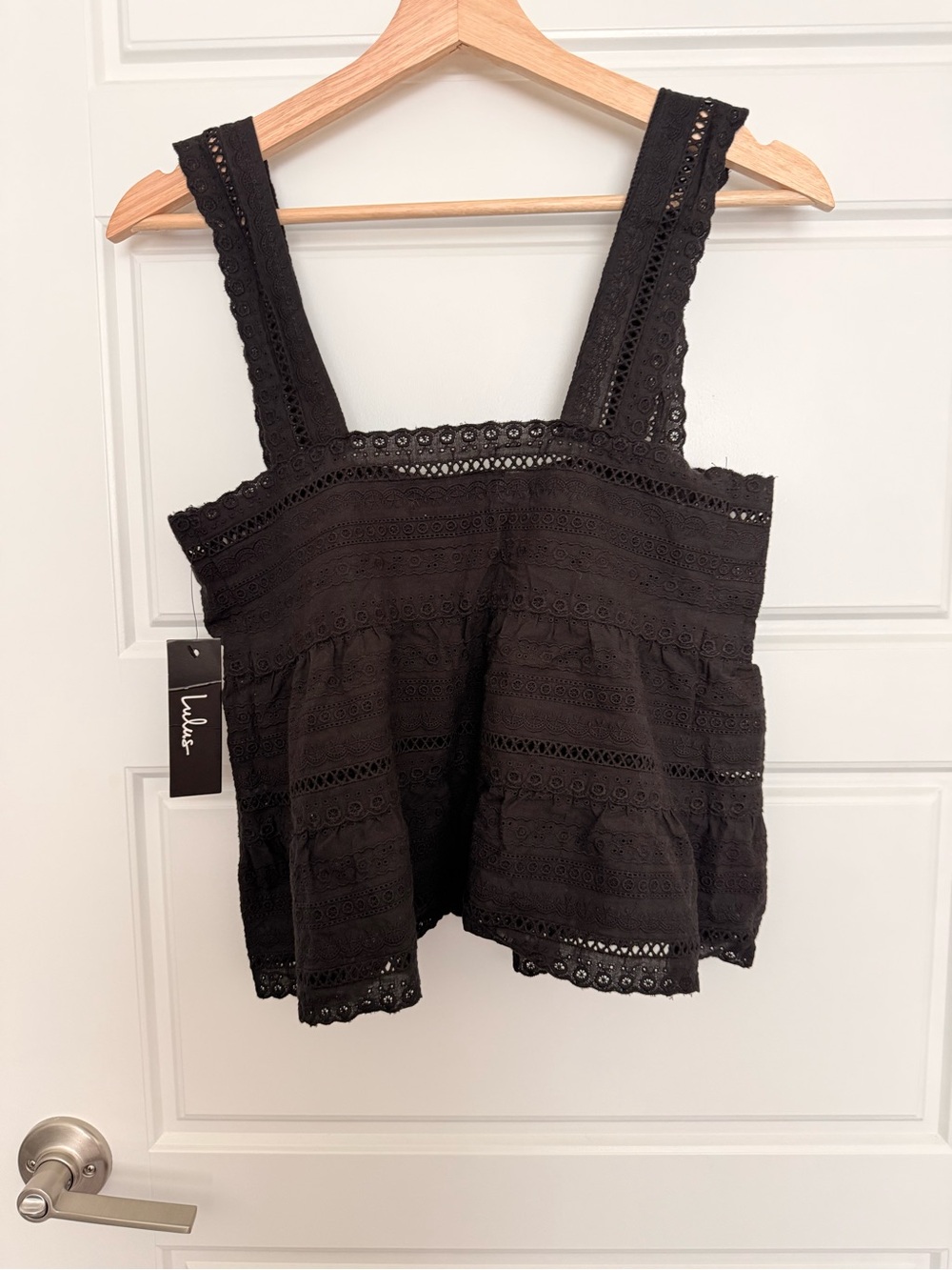 Lulu's Black Eyelet Tiered Camisole